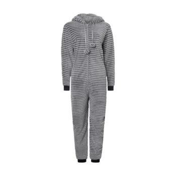 Cocodream meisjes onesie fleece Schaduwstreep rabbit grijs