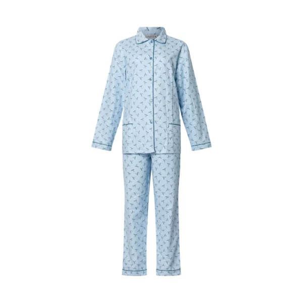 Lunatex dames pyjama flanel Koren blue