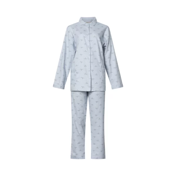Lunatex dames pyjama flanel Vos grijs