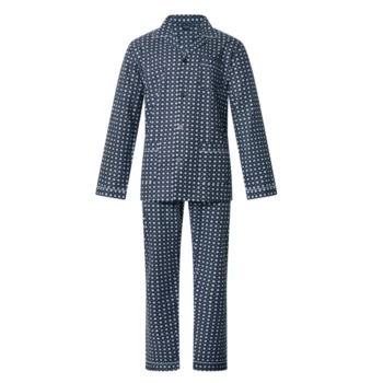Gentlemen heren pyjama flanel Multiruit marine