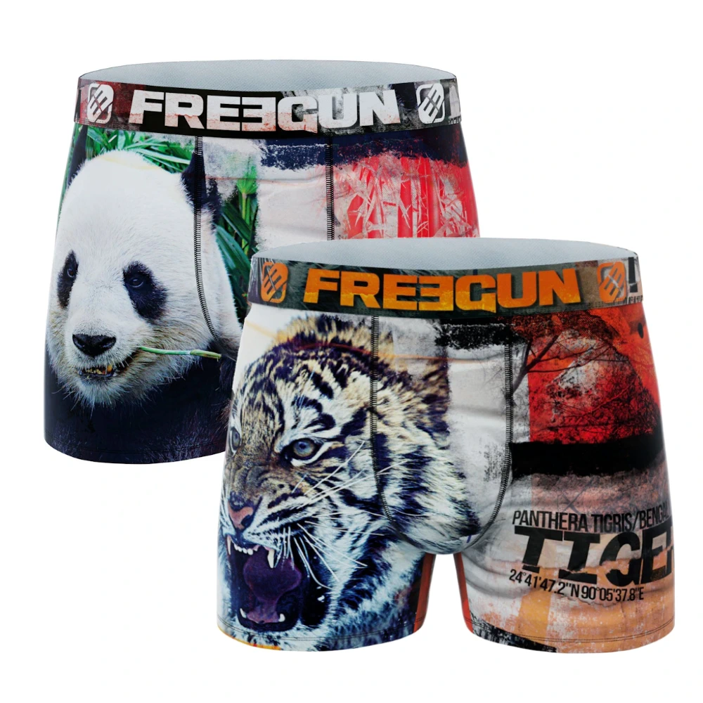 Freegun heren boxershorts microvezel Duo Tijger - panda