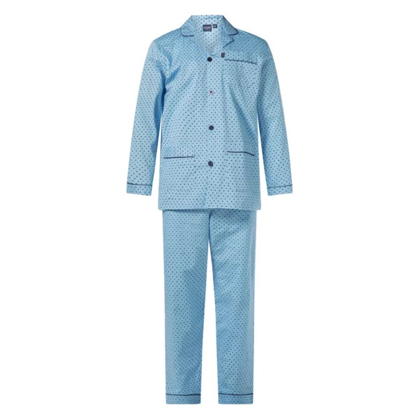 Gentlemen heren pyjama poplin Screen blue