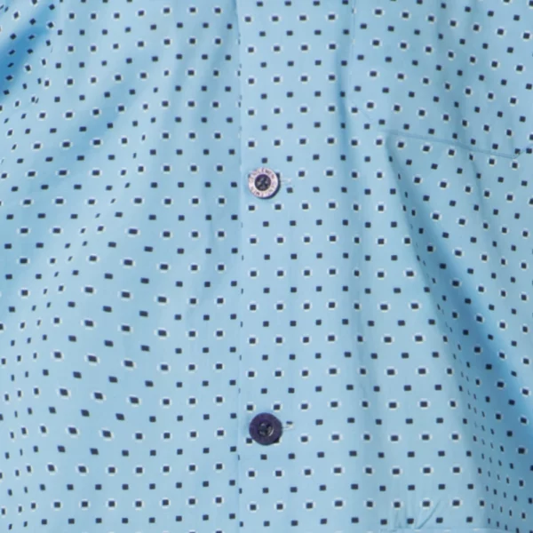 Gentlemen heren pyjama poplin Screen blue detail