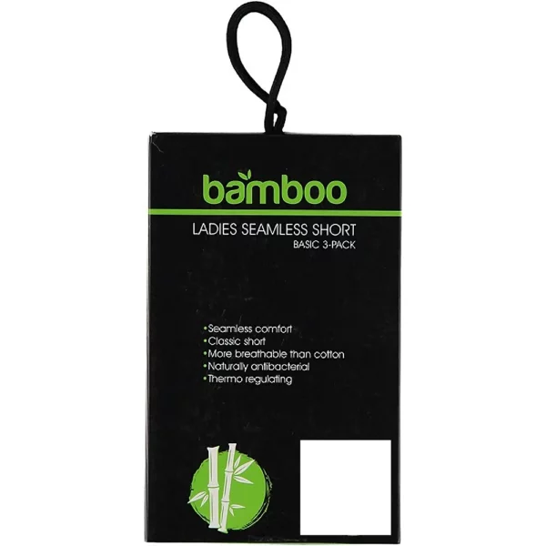 Apollo bamboo naadloos dames Basic short 3-pack wit verpakking