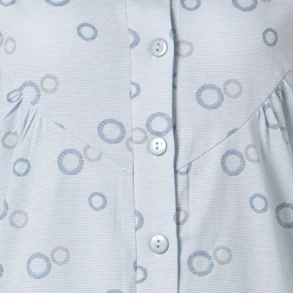 Cocodream dames nachthemd lange mouw Cirkels blue detail
