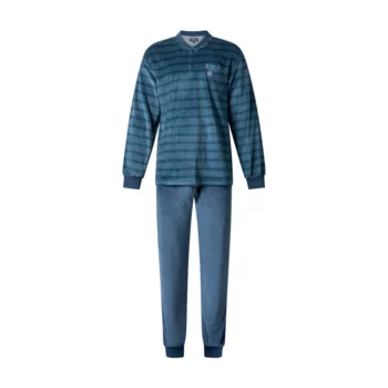 Outfitter heren pyjama velours Play blauw