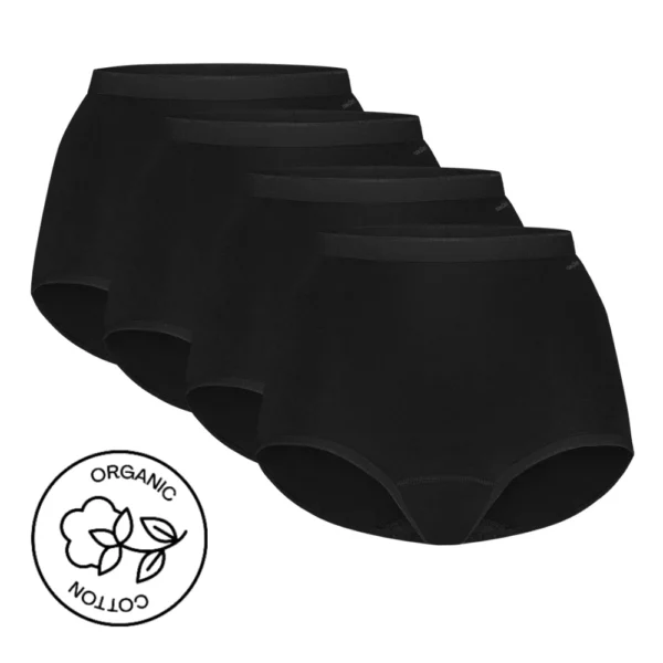 Ten Cate dames Basics High waist maxi slips 4-pack zwart