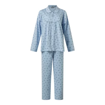 Lunatex dames pyjama doorknoop Veer blue