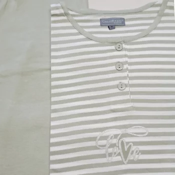 Cocodream dames set 3/4 broek Love streep groen