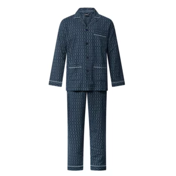 Gentlemen heren pyjama flanel Schakel marine