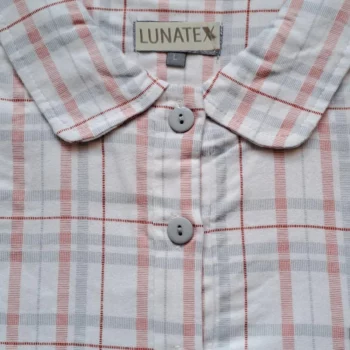 Lunatex dames pyjama flanel Ruit rood