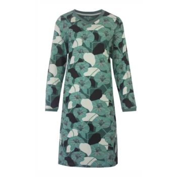 Medaillon dames nachthemd lange mouw Petunia groen