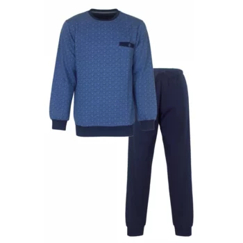 Paul Hopkins heren pyjama licht geruwd Cirkels blauw