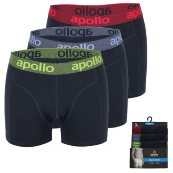 Apollo heren boxershorts Navy colours 3-pack