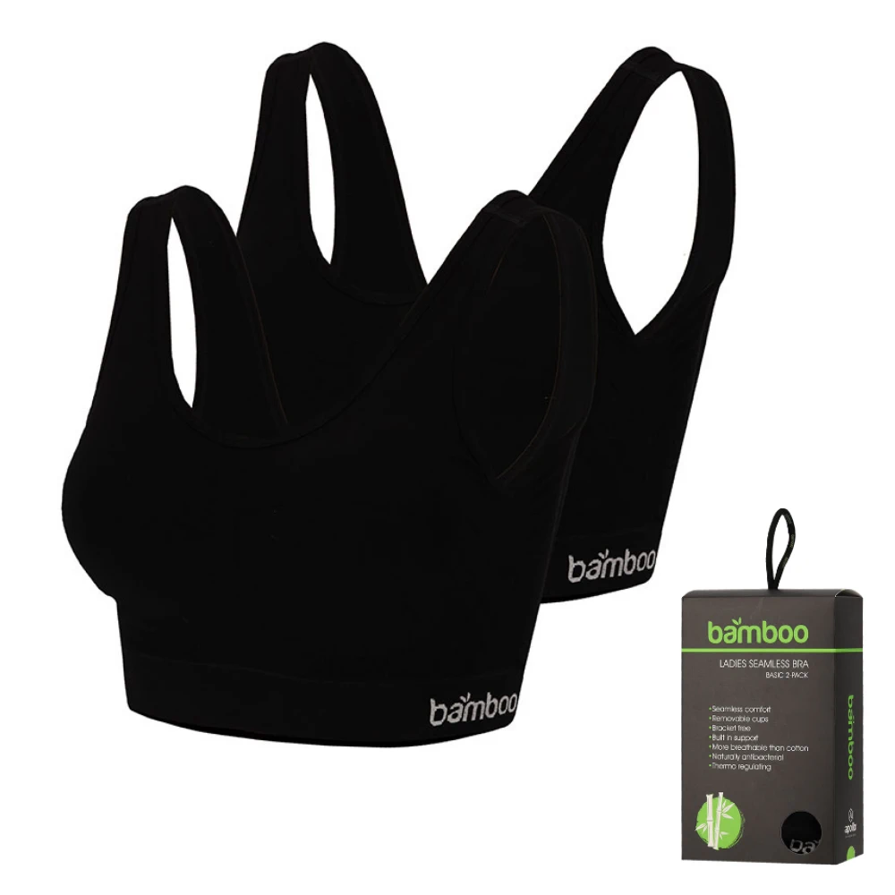 Apollo dames bamboo bra voorgevormd zwart