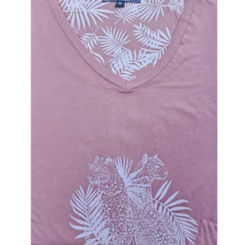 Cocodream dames nachthemd korte mouw Wildlife roze