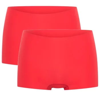 Beeren dames shorts Invisible Laura 2-pack rood