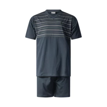 Gentlemen heren shortama V-hals Streep groen