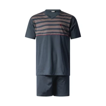Gentlemen heren shortama V-hals Streep rood