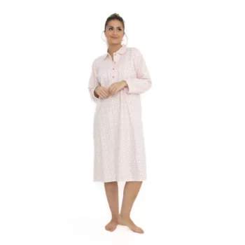 Lunatex dames nachthemd flanel Egg roze