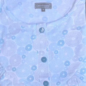 Cocodream dames nachthemd lange mouw Rozet blauw