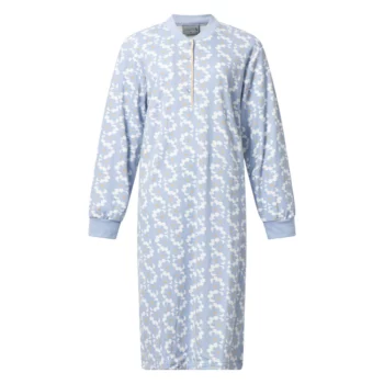 Lunatex dames nachthemd interlock licht geruwd Margriet blue