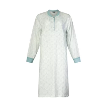 Lunatex dames nachthemd lange mouw Orchidee blauw