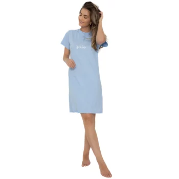 Cocodream dames nachthemd korte mouw Sealife blue