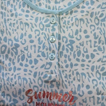 Cocodream dames nachthemd korte mouw Summer holidays blauw
