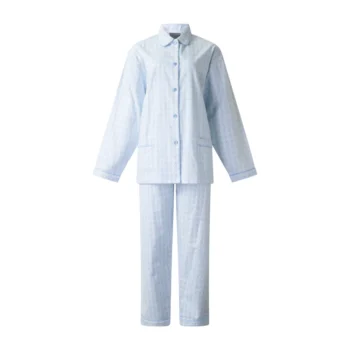 Lunatex dames pyjama flanel Druppel blauw