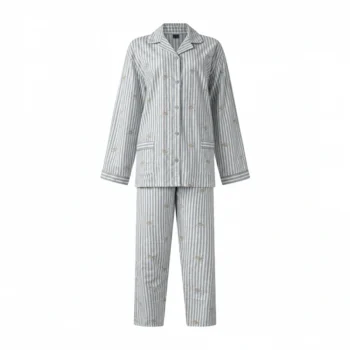 Lunatex dames pyjama flanel Goodnight grijs