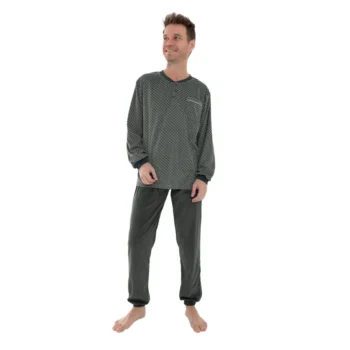 Outfitter heren pyjama velours fleece Board grijs