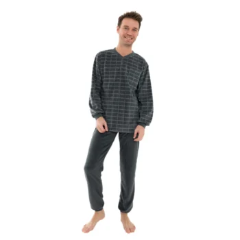 Outfitter heren pyjama fleece Rail antraciet